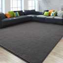 Gifeas Large Ultra Soft Modern Area Rugs for Living Room Bedroom, 4x6 Feet Dark Grey Thickened Memory Foam Indoor Solid Minimalist Carpets, Non-Slip Comfy Rug for Boys Girls Nursery Room Home Decor
