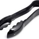 New Star Foodservice 35698 Utility Tong High Heat Plastic, Scalloped, 6 inch, Black, Set of 12