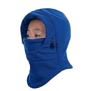 Children's Balaclavas Hat Thick Thermal Windproof Ski Cycling Face Mask Caps Hood Cover Adjustable Cap (Pink)