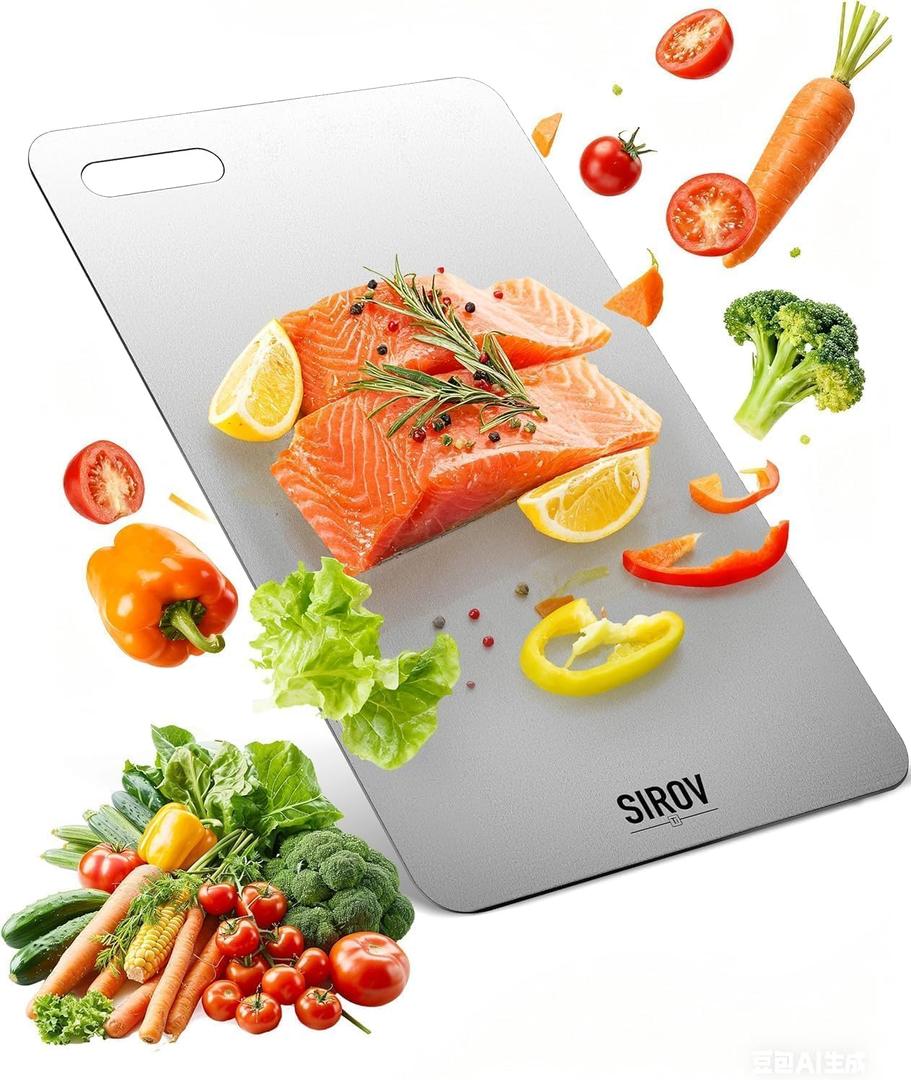 Titanium Cutting Board, 100% Pure Titanium Cutting Boards For Kitchen, Best Non Toxic chopping board, Dishwasher safe, Hygiene and Durability for Meat, Fruit, and Vegetables (12.6L*8.1W)