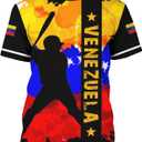 BJU Venezuela Flag T-Shirt Badge Novelty Printed Tee Crewneck Short Sleeve Casual Top Unisex (XL)