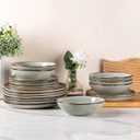AmorArc Ceramic Dinnerware Sets, Handmade Reactive Glaze Stoneware Plates and Bowls Sets, Highly Scratch Resistant | Dishwasher & Microwave Safe Dishes Set, Service for 4 (12pc)