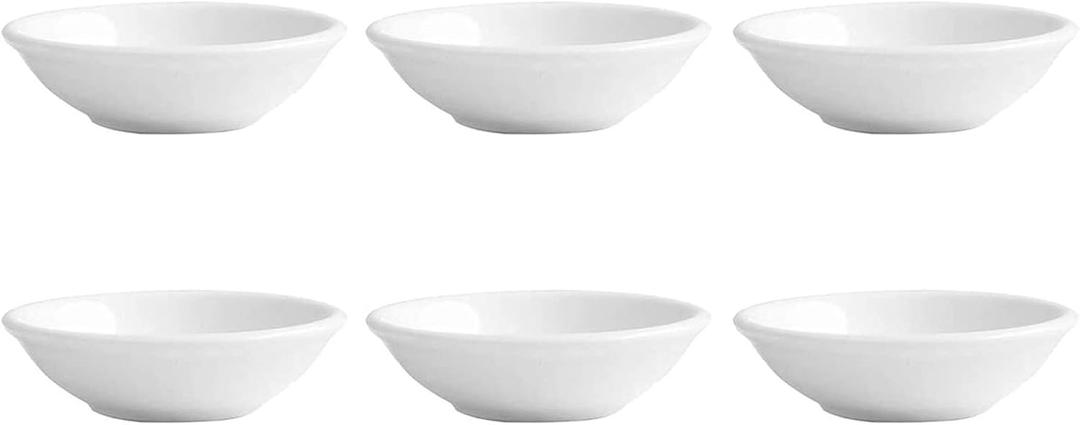 6pcs Ceramic Seasoning Dishes, Sushi Dipping Bowl, Vinegar Spice Sauce Dishes, Mini Appetizer Plates, Saucer Kitchen Tableware