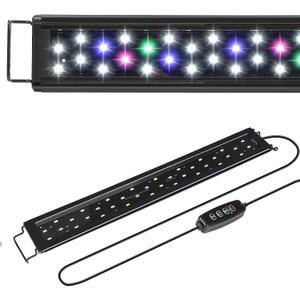AQUANEAT LED Aquarium Light for 12 to 16 Inch Fish Tank, Auto On Off with Timer, Full Spectrum, Adjustable Brightness, Daylight Moonlight Mode, for Fresh Water Low-to-Mid Light Plants (12"-16")