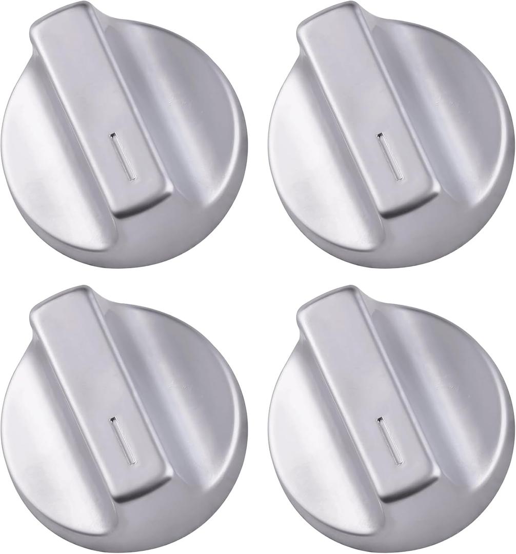 4Pcs W11517331 Gas Range Surface Burner Knob Compatible with Whirlpool Stove Models WEC310S0LS1 WEC310S0LS2 YWEE515S0LS0 YWEE515S0LS1, Replaces W11117415 W10850027 W11458840