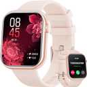 Hwagol Smart Watch (Answer/Make Call) 1.85inch Fitness Tracker, DIY Dials/Pedometer/Calories/Multiple Sport Modes/Voice Assistant, Smart Watches for Men Women Android iOS Phones (pink)