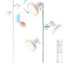 SIBRILLE 36W LED Tree Floor Lamp, Modern Dimmable Standing Lamp with Remote & Touch Control, 4 Color Temperatures, 3 Rotatable LED Light Floor Lamps for Living Room, Bedroom, Office