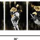 WELMECO Skull Wall Decor Gothic Room Decor Pictures Skull Art Painting Halloween Decoration 12"x16"x3 Pieces (Gold)