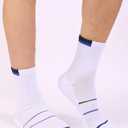 YWSLRC Athletic Ankle Socks 3 Pack Men Women,Moisture Wicking Cushioned Running Socks,Compression Arch Support Basketball (White, M)