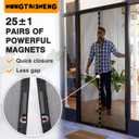 Magnetic Screen Door, 35" x 85" Auto Closure Mesh Curtain, Heavy-Duty Windproof Bug Screen, Pet & Kid Friendly, Fits Front/Sliding/Patio Door, Black