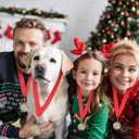 12 Pcs/24 Pcs Christmas Santa Medals 2 Inch Gold Christmas Snowman Trophy Awards with Red Neck Ribbons for Xmas Trophy Gift Holiday Party Ornaments Decor Prizes