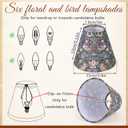 VIHOSE Set of 6 Clip-on Mini Chandelier Lamp Shades, William Morris Style Vintage Botanical Chandelier Shade for Candelabra Bulb, 2.95" x 5.91" x 5.12", Classic Decorative Lampshade