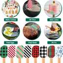 8 Pieces Christmas Silicone Spatula Santa Claus Pattern Set Xmas Cake Silicone Spatula with Wooden Handle for Kitchen Stirring Cooking Baking(Stripe Color)