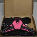 PHOEPET Reflective Dog Harness Large Breed Adjustable No Pull Vest with Handle 2 Metal Rings 3 Buckles [Easy to Put on & Take Off](L, Pink)