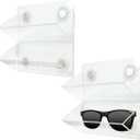 2pcs Wall-Mounted Transparent Organizer, Double-Layer Magnetic Acrylic Office Holder for Glasses, Pens, Remotes And Other Miscellaneous Items, Suitable for Home And Office Use