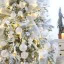 Sea Team Christmas Baubles Set Clear Plastic Shatterproof Multi-Size Decorative Christmas Baubles with Stuffed Delicate Decorations (25 Pieces, White)