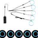 LED Neon Light 5-in-1 Meter EL Wire, Glowing Decoration Wire for Birthday Parties, DIY, Rave Occasions, Festivals, Gifts (Ice Blue)