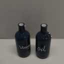 HAOTOP Farmhouse Ceramic Oil and Vinegar Dispenser Bottle Set, Perfect for Storage of Oil and Vinegar,15 oz (Navy)