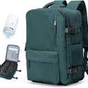 Vacuum Travel Backpack with Pump for Women, Personal Item Carry on Backpacks Flight Approved 18x14x8 inches for Men,Laptop Waterproof Work Compression bags Casual Daypack. (Blue)