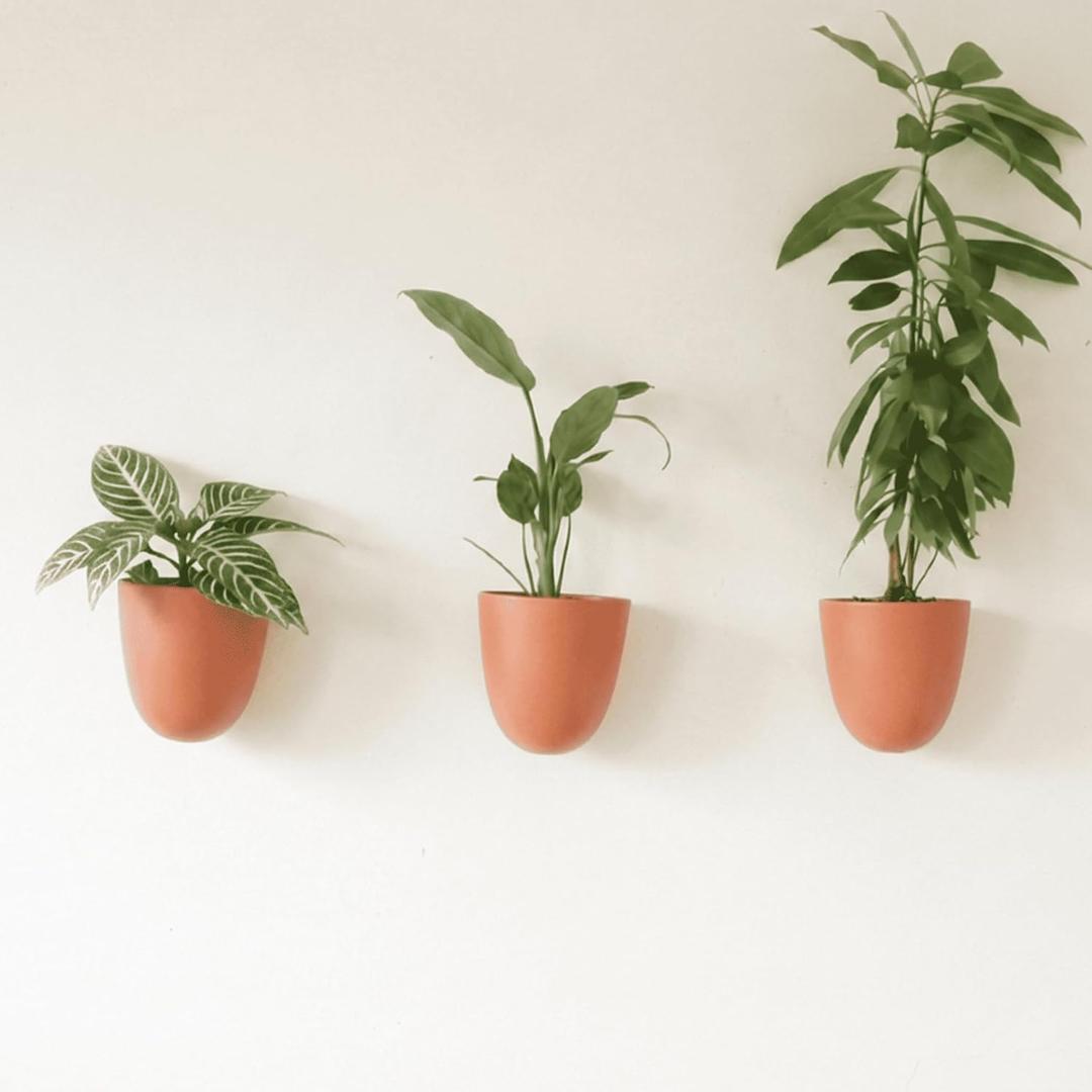 Make Good PlantPod Luxe Self-Watering Wall Planters (Set of 3, Terracotta) - Easy to Water and Install - Lightweight - Design Your Own Vertical Garden - Wall Planters for Indoor Plants
