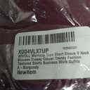 WIHOLL Womens Tops Dressy Casual Rolled Short Sleeve V Neck T Shirts Summer Business Work Blouses Crepe Texture Outfits