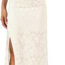 MITILLY Women's Summer Wedding Guest Dress 2026 Formal Spaghetti Strap Bodycon Ruched Floral Slit Maxi Dresses (S)