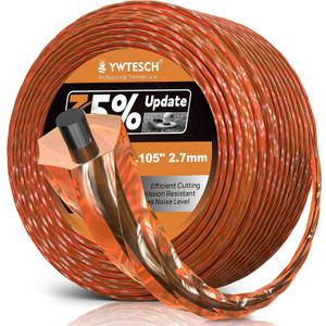 YWTESCH 105 Trimmer Line, 0.105" x 1LB, 300-Foot Heavy Duty Twisted Hexagonal Dual Core Weed Wacker String for Gas and Electric Trimmer, Fits Most of String Trimmers Standard Models