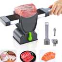 Meat Slicer for Fresh Meat,Thickness Adjustable 2 or 4 mm Manual Meat Cutter,Cleaver Kitchen Knife, Jerky Slicer Suit for Chicken Breast Beef Pork (Gray)