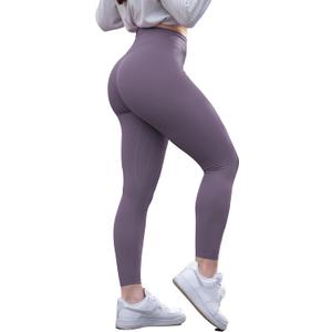 Women's Yoga Pants 7/8 High Waisted Workout Yoga Leggings for Women Butt Lifting Tummy Control Booty Tights (Medium, Black Plum)