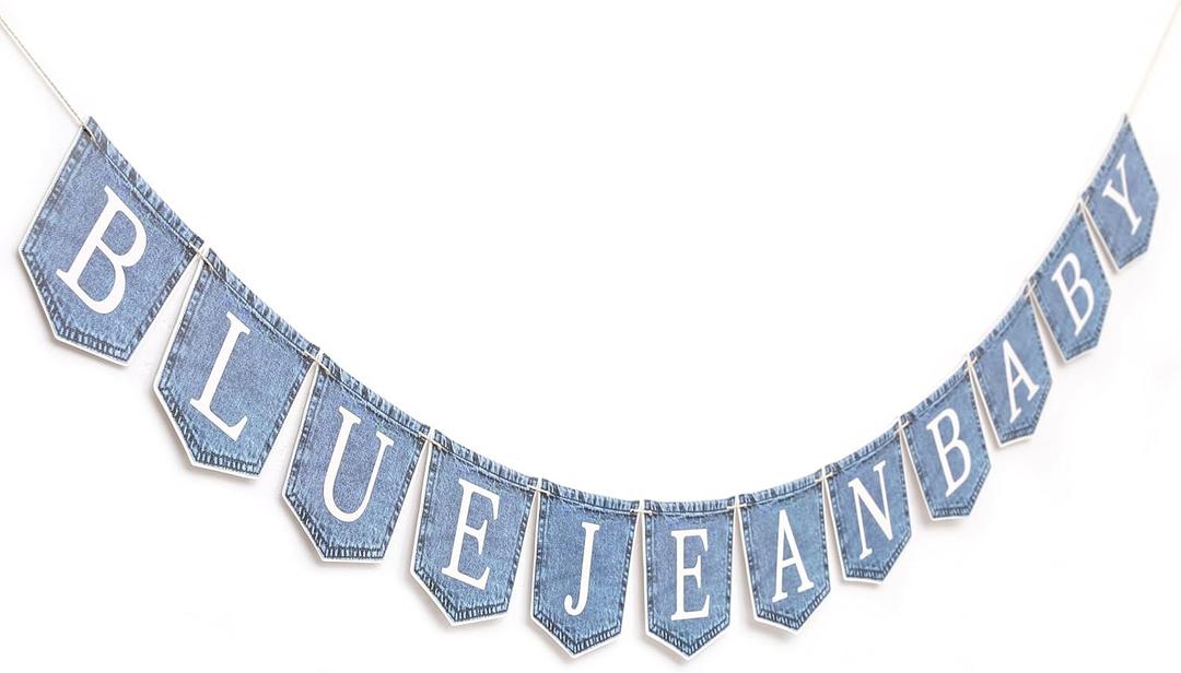 Blue Jean Baby Shower Banner - Blue Jean Gender Reveal Party,Western Baby Boy Shower Banner,Jeans Themed Banner Decoration