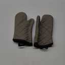 ARCLIBER Oven Mitts 1 Pair of Quilted Lining,Heat Resistant Kitchen Gloves,Classic Flame Oven Mitt Set,Grey 13 Inches (Gray)