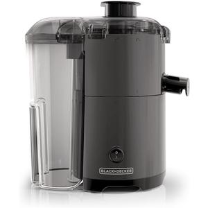 BLACK+DECKER Quiet Fruit & Vegetable Juicer, JE2500B, Non-Drip Spout, Compact Design, Easy to Assemble, Dishwasher-Safe