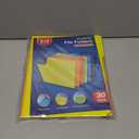 H4D 30 Pack Plastic File Folders Heavy Weight, Poly Colored File Folders 1/3-Cut Tabs with Sticky Labels, Letter Size, Assorted Colors