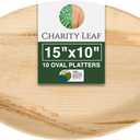 Disposable Palm Leaf 15" x 10" Trays (10 pieces) Bamboo Like Serving Platters, Disposable Boards, Eco-Friendly Dinnerware For Weddings, Catering, Events