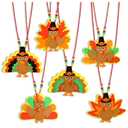 Fall Thanksgiving Crafts for Kids Adults, Make A Turkey Necklace Thanksgiving Activities Fall Party Favors Gifts Crafts Supplies Classroom Prizes DIY Thanksgiving Crafts for Toddlers Kids Age 4-8 8-12