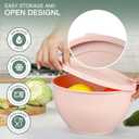 Greentainer Plastic Mixing Bowls with Lids Set for Kitchen, 5 Set Nesting Bowls for Mixing, Baking, Prepping, Cooking and Serving Food, Mixing Bowls Dishwasher, Microwave Safe, large