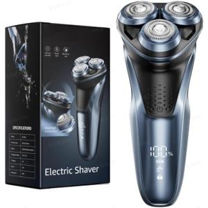 Electric Razor for Men, Electric Shaver for Men Face, with Pop Up Trimmer Waterproof Wet Dry Rechargeable Shaver Travel-Friendly Blue
