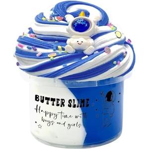 Pack of 2 Blue Butter Slime, Super Soft and NonSticky Slime, DIY Slime Kit for Girls Boys, Kids Party Favors Slime Putty Toy
