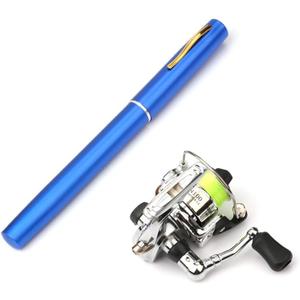 Lixada Fishing Rod Reel Combo Mini Pen Fishing Pole Kit Telescopic Fishing Rod Spinning Reel Combo Kit (1.6 m, Blue)
