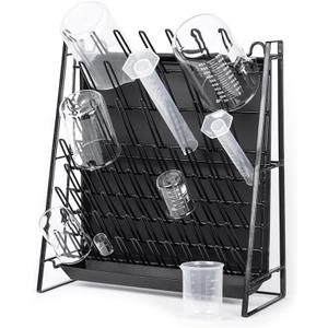Inevibe Drying Rack for Lab Glassware and Bottles - Laboratory Draining Dryer Stand for Countertop, Space Saving Steel Wire Frame - Station for Baby Feeding Bottle