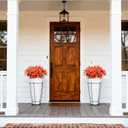 Orange Artificial Morning Glory Fall Faux Flowers for Outdoor Decoration, 12 Bundles Realistic Silk Flowers with Eucalyptus for Autumn Home Decor Patio Porch Garden Planter Window Box Yard