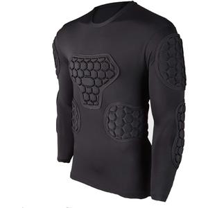 Men's Goalkeeper Shirt Padded Football Protective Gear for Men Training Suit Rib Protector for Soccer Basketball Paintball, S