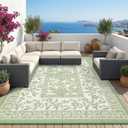 Garvee Outdoor Rug 10x20 Sage Green Waterproof Reversible Plastic Straw