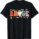 Bride Let's Go Ghouls Ghost Halloween Spooky Bachelorette T-Shirt, XL