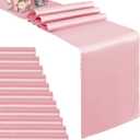 VACVELT 12 Pack Satin Table Runners - 12 x 72 Inches Long, Blush Pink Table Runner Decorations for Wedding, Birthday Party, Banquet, Graduation, Engagements