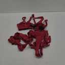 Kaei&Shi Strappy Harness, All Adjustable, Underwire Racerback, 4pc Garter Set (Burgundy)