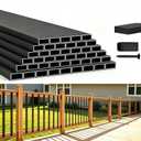 HZIU 50 Pack 29.5 Inch Rust-Proof Durable Black Side Mount Stainless Steel Deck Balusters with End Caps & Screws for Patio Balcony Outdoor Staircases Porch
