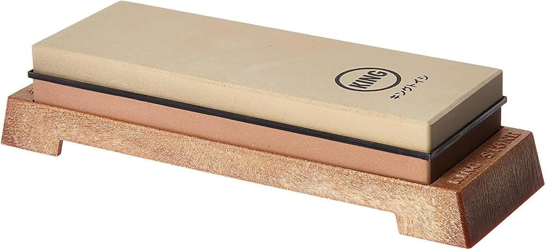 KING KW65 1000/6000 Grit Combination Whetstone with Plastic Base