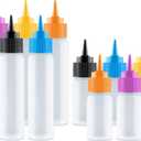 Free Hand Writer Bottles - 10 Easy Small Squeeze Bottles - 5 Each (1 and 2 Ounce) - Cookie Cutters, Cake and Baking Decoration, Food Coloring & Royal Icing Supplies for Writing (10 bottles)