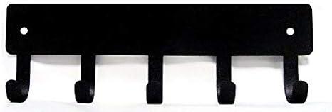 Plain 9" Key Holder & Sports Medal Hanger | Color: Black with 5 Hooks - Made in The USA